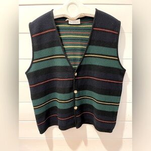 💚 LE CHÂTEAU Vintage Knit Vest – Multicolour – Size S/M (Unisex)